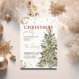 Watercolor Tree and Golden Details Elegant  シーズンカード