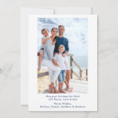 Watercolor Tree Seas and Greetings Photo Beach シーズンカード (裏面)