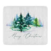 Watercolor trees  カッティングボード (正面)