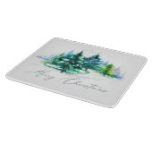 Watercolor trees  カッティングボード (角)