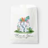 Watercolor Tribal Elephant Birthday Thank You フェイバーバッグ (正面)