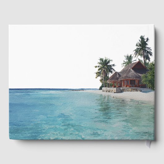 Watercolor Tropical Beach Wedding ゲストブック (裏面)