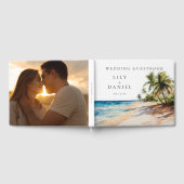 Watercolor Tropical Beach Wedding Photo ゲストブック (全面)