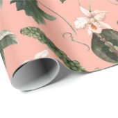 Watercolor tropical exotic pattern with orchid, gr ラッピングペーパー (ロールコーナー)