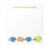 Watercolor Tropical Fish Personalized ノートパッド (正面)