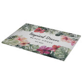 Watercolor Tropical Floral Botanical Beach House カッティングボード (角)
