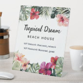 Watercolor Tropical Floral Botanical Summer Beach 台座サイン (インサイチュ)