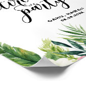 Watercolor Tropical Flowers Retirement Welcome ポスター (角)