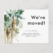 Watercolor Tropical Foliage We've Moved ポストカード (正面)