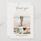 Watercolor Tropical Palm Destination Wedding Photo サンキューカード (正面)