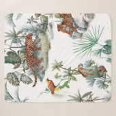 Watercolor tropical pattern with a leopard animal, シェルパブランケット (正面(横))