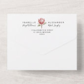 Watercolor Tropical Protea Wedding  オールインワン招待状 (裏面)