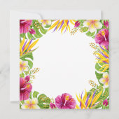 Watercolor Tropical Summer Flowers Frame Sweet 16 招待状 (裏面)