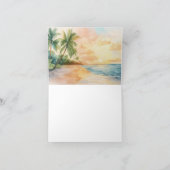 Watercolor Tropical Sunset サンキューカード (内部)