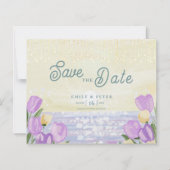 Watercolor Tulip Seaside Pastel Spring Wedding (正面)