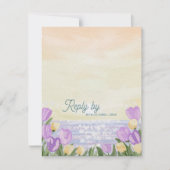 Watercolor Tulip Spring QR Code Wedding reply By 出欠カード (正面)
