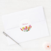 Watercolor Tulip Thank ラウンドシール (封筒)