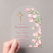 Watercolor Tulips Arch Confirmation アクリル招待状 (インサイチュ (ポータブル))