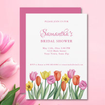 Watercolor Tulips Bridal Shower 