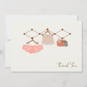  Watercolor Tutu Boho Baby Shower サンキューカード (正面)