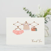  Watercolor Tutu Boho Baby Shower サンキューカード (スタンド正面)