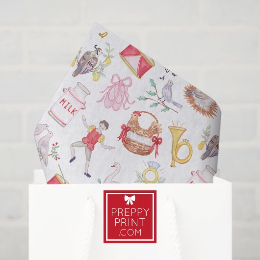 Watercolor Twelve Days of Christmas 薄葉紙