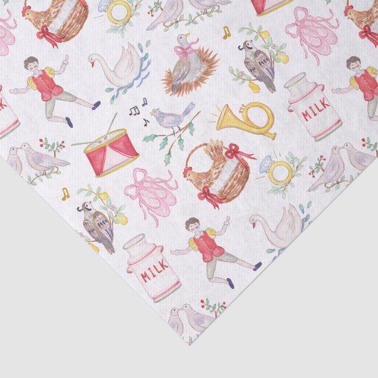 Watercolor Twelve Days of Christmas 薄葉紙 (詳細)