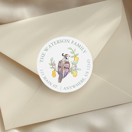 Watercolor Twelve Days of Christmas Address ラウンドシール