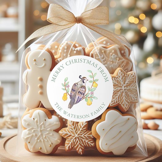 Watercolor Twelve Days of Christmas Gift ラウンドシール