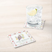 Watercolor Twelve Days of Christmas Gift Enclosure スクエアペーパーコースター (インサイチュ)
