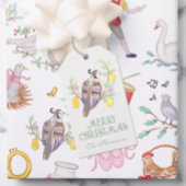 Watercolor Twelve Days of Christmas Personalized ギフトタグ