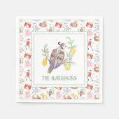 Watercolor Twelve Days of Christmas Personalized スタンダードカクテルナプキン (正面)