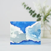 Watercolor Two Clouds Painting ポストカード (スタンド正面)