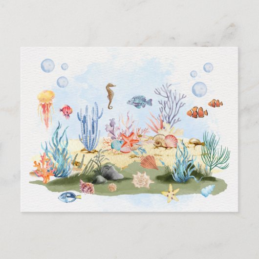 Watercolor under the sea  ポストカード (正面)
