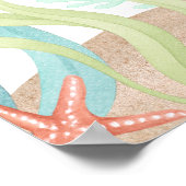 Watercolor Under the Sea First Birthday Milestone  ポスター (角)