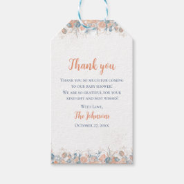 Watercolor Under the Sea Floral Coral Baby Shower  ギフトタグ