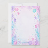 Watercolor Under the Sea Mermaid Birthday Invitati 招待状 (裏面)
