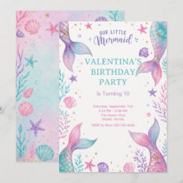 Watercolor Under The Sea Party Invite 招待状