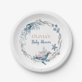 Watercolor Under the Sea Whale ペーパープレート