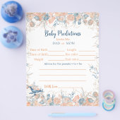 Watercolor Under the Sea Whale Baby Predictions チラシ (シングル)