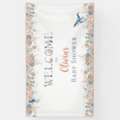 Watercolor Under the Sea Whale Baby Shower Welcome 横断幕 (縦)