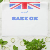 Watercolor Union Jack Keep Calm Bake On キッチンタオル (折り畳み)