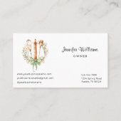 Watercolor Utensils Kitchen Bakery Business Card 名刺 (裏面)