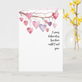 Watercolor Valentine Hearts カード (黄色い花)