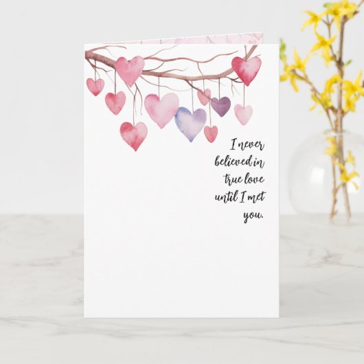 Watercolor Valentine Hearts カード (黄色い花)