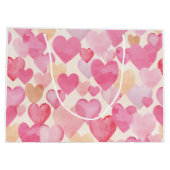 Watercolor Valentine Hearts ラージペーパーバッグ (裏面)