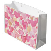 Watercolor Valentine Hearts ラージペーパーバッグ (裏面アングル)