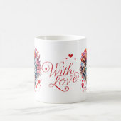 Watercolor Valentines cats with love コーヒーマグカップ (中央)