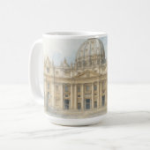 Watercolor Vatican | St. Peter’s Basilica Italy  コーヒーマグカップ (正面左)