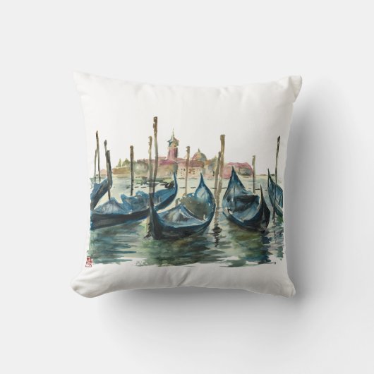 Watercolor Venice クッション (正面)